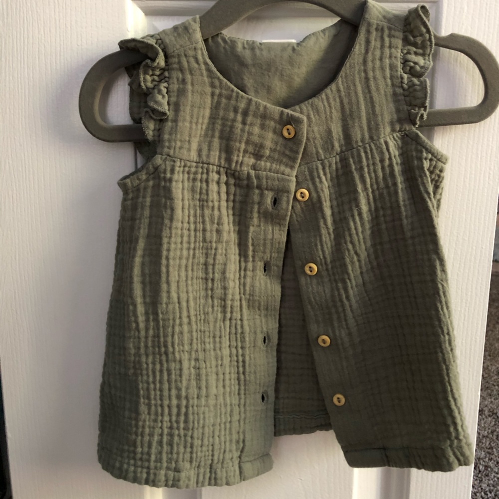 H&M cotton gauze olive tunic